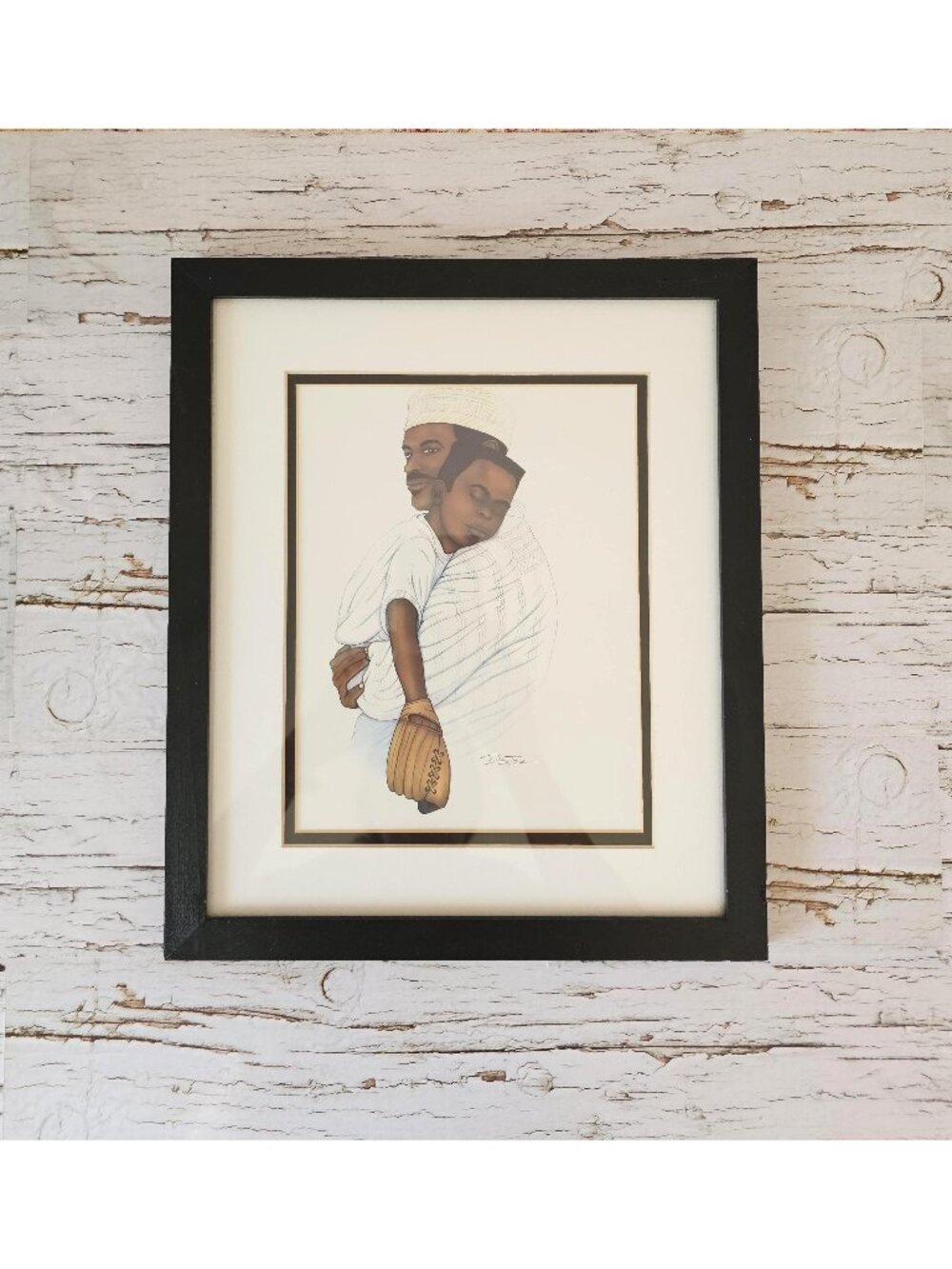 Father's Live Lithograph By Dexter Griffin, Matted And Framed